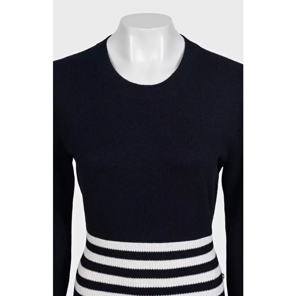 CHANEL Fall 2016 Cashmere Knit Striped Maxi Dress Sz.48/4XL